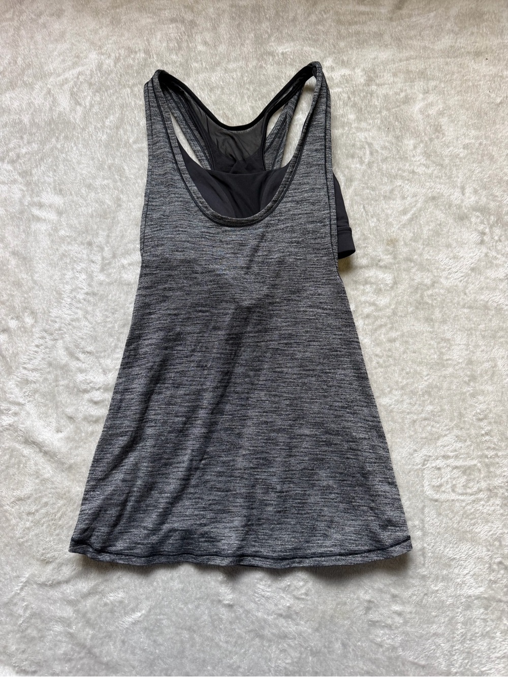 lululemon athletica Charcoal Heather Racerback Tank with Sports Bra